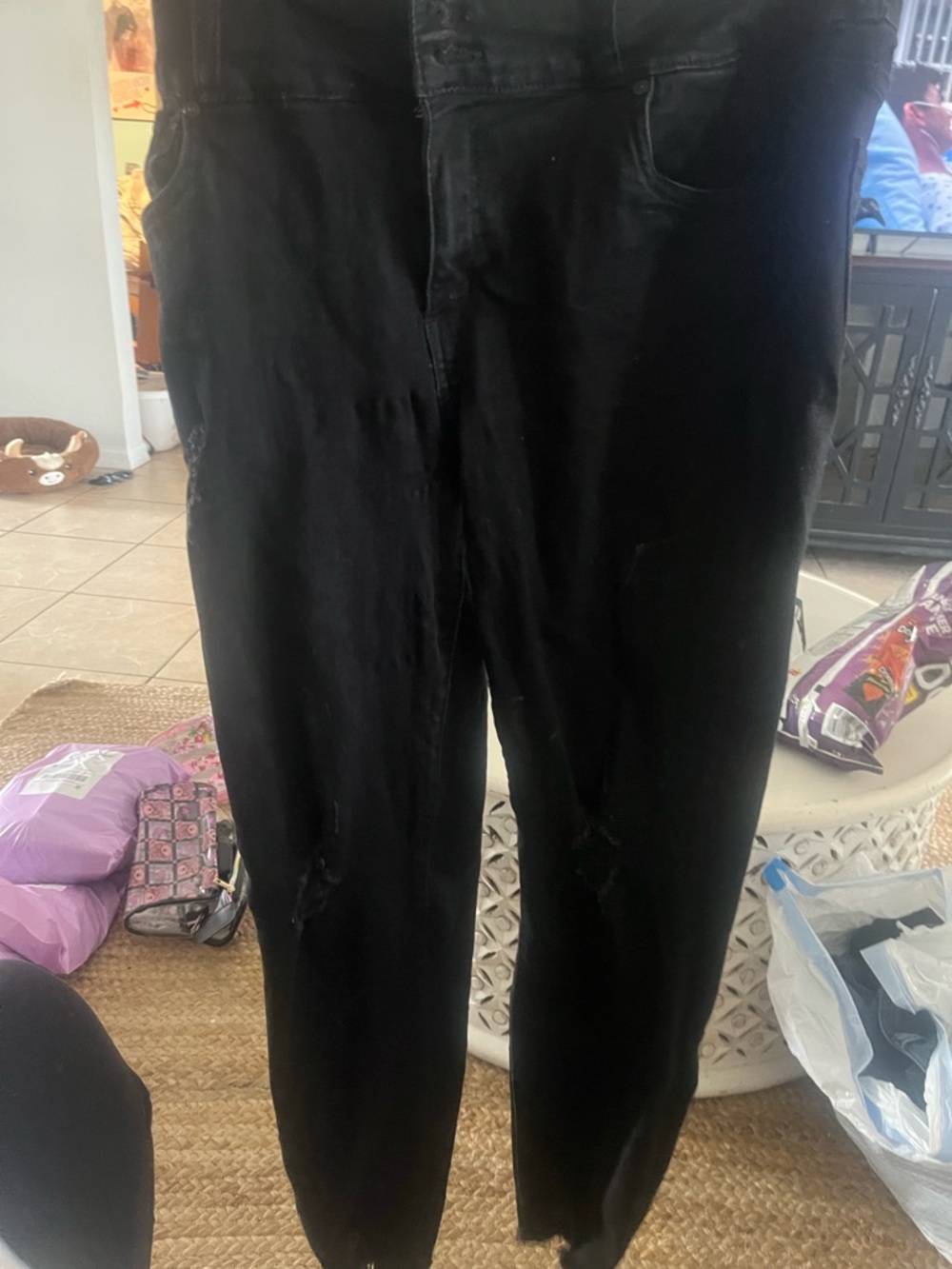 Black womens Kendall and Kylie high waisted jeans